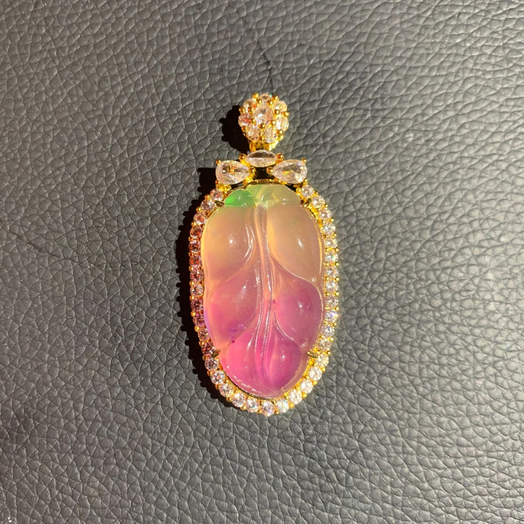 高级定制叶子镶嵌吊坠（多样发其一）B92