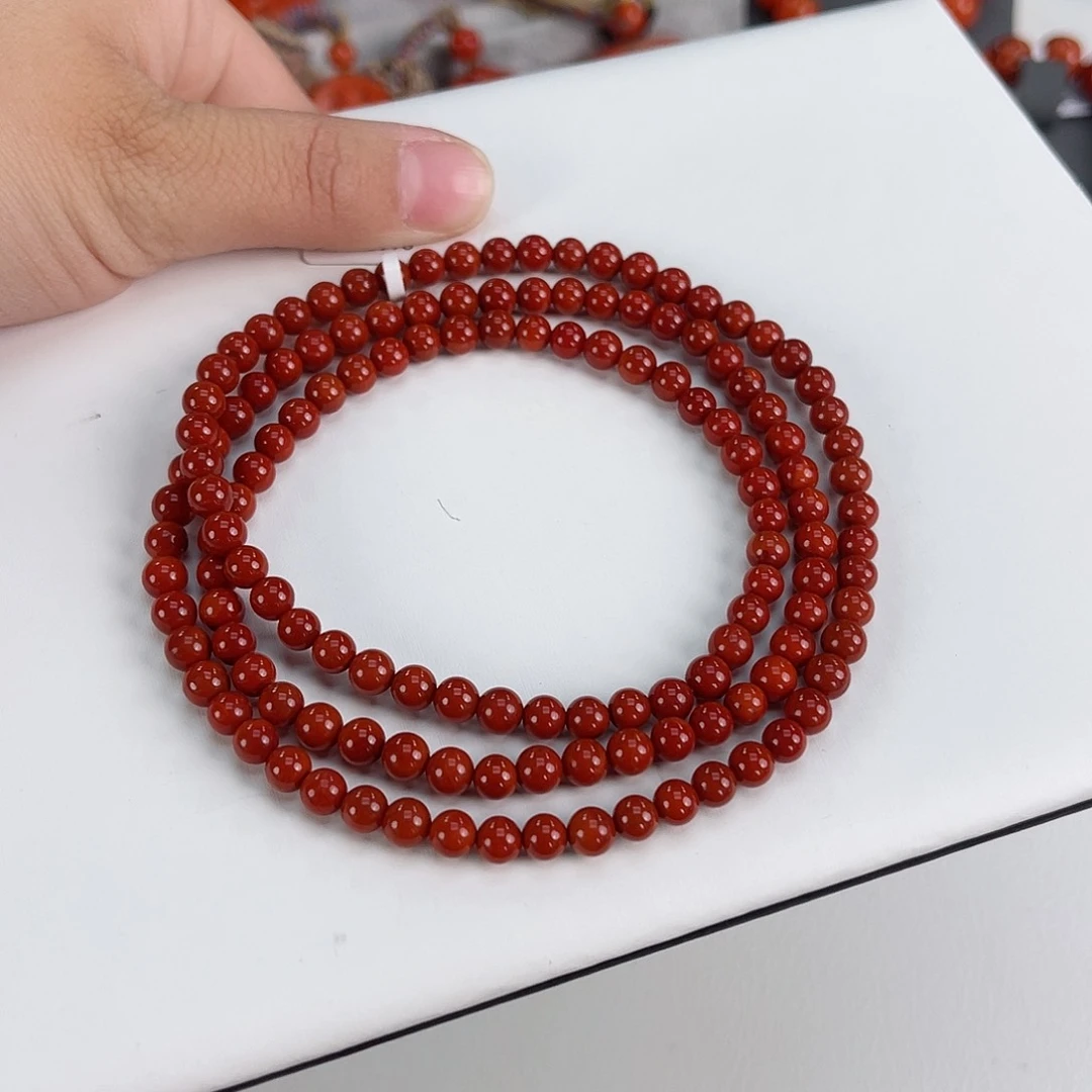 南红玛瑙川料锦红多圈5未镶嵌