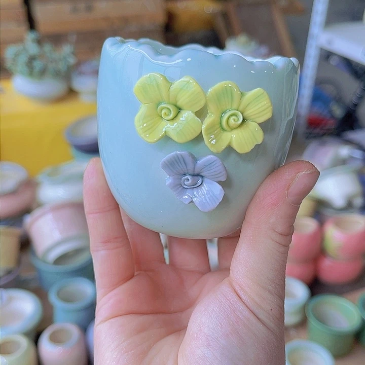 红陶陶瓷花盆当场满12包邮