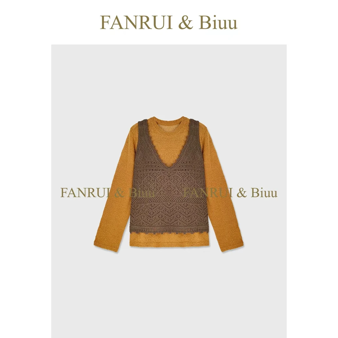 FANRUI/泛芮「贝贝biuu」减龄时尚羊毛两件套设计感针织上衣B18633