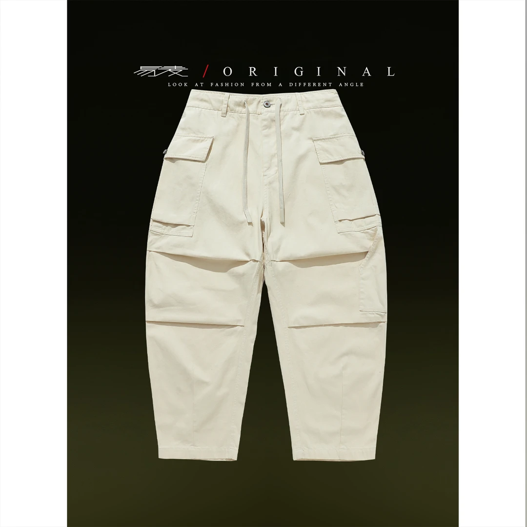 易麦2025春季新款美式潮牌山系机能长裤宽松休闲裤直筒工装裤男