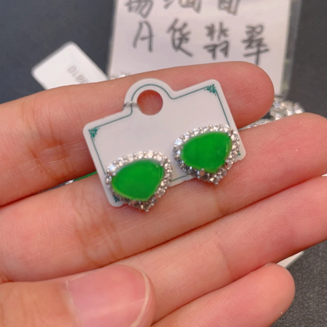 吊坠(不含链)银S925镶嵌翡翠