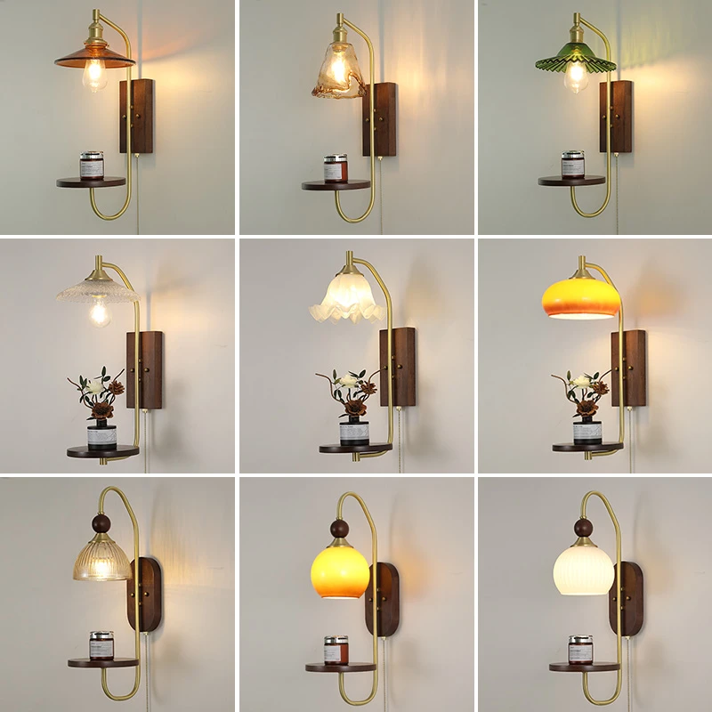 床头灯卧室复古典客厅背景墙灯创意简约现代吧台楼梯过道灯具饰