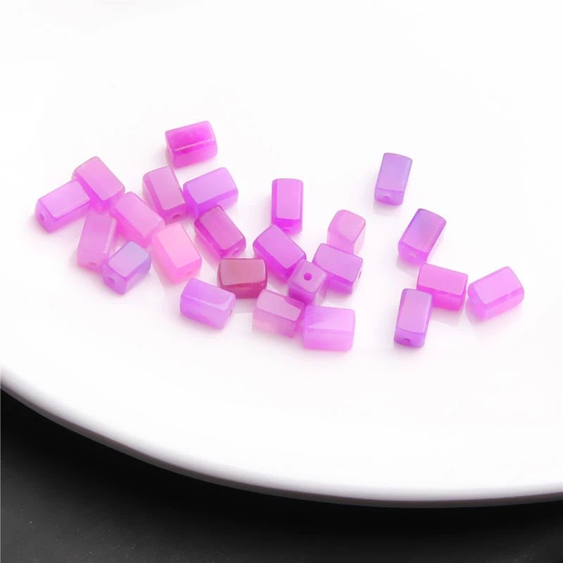 冰料幻彩5*8四方柱散珠  K1163