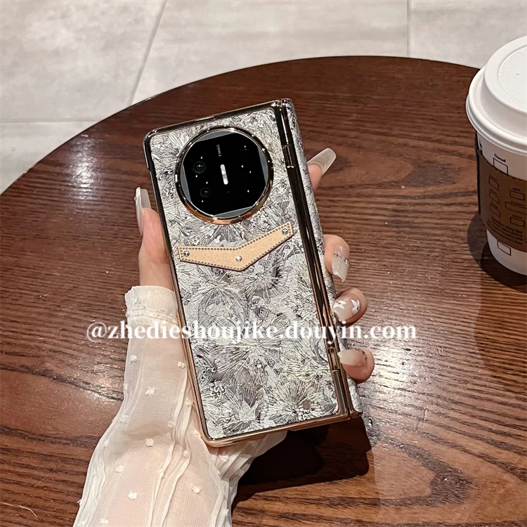 适用华为matex6折叠屏典藏版手机壳matex5高级感小众花朵铰链全包