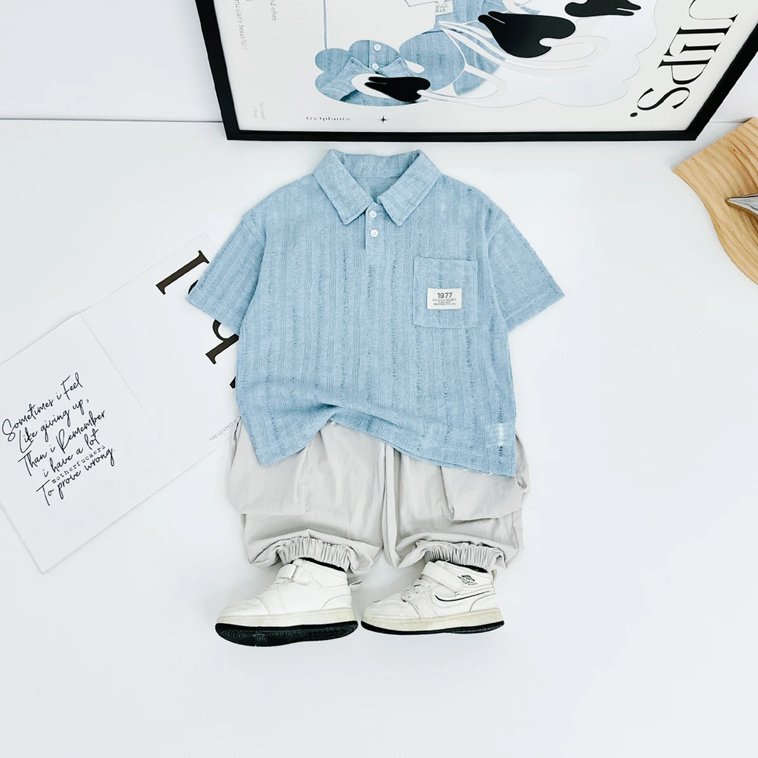 儿童夏装短袖POLO衫男童T恤薄款2025夏新款 WG28459 悠悠童话童装