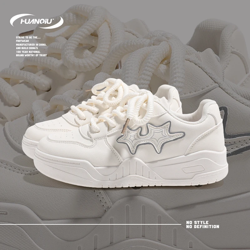 HUANQIU/环球女鞋小白鞋女款春季2025新款校园百搭学生休闲板鞋女