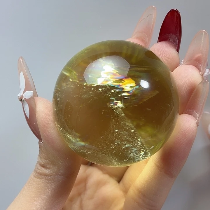 黄晶珠宝半成品未镶嵌彩云隐山46.8mm