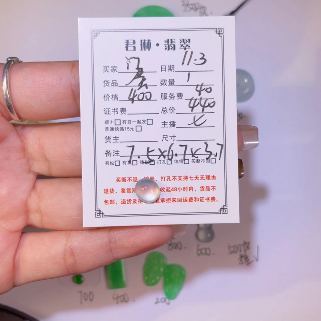 Y***0翡翠未镶嵌颈饰裸石