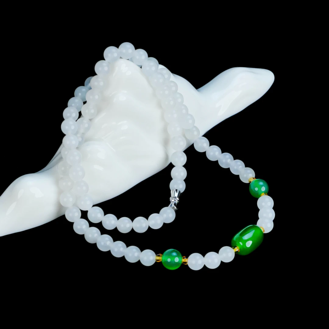 SC-282 金丝玉桶珠项链 珠径6.6mm