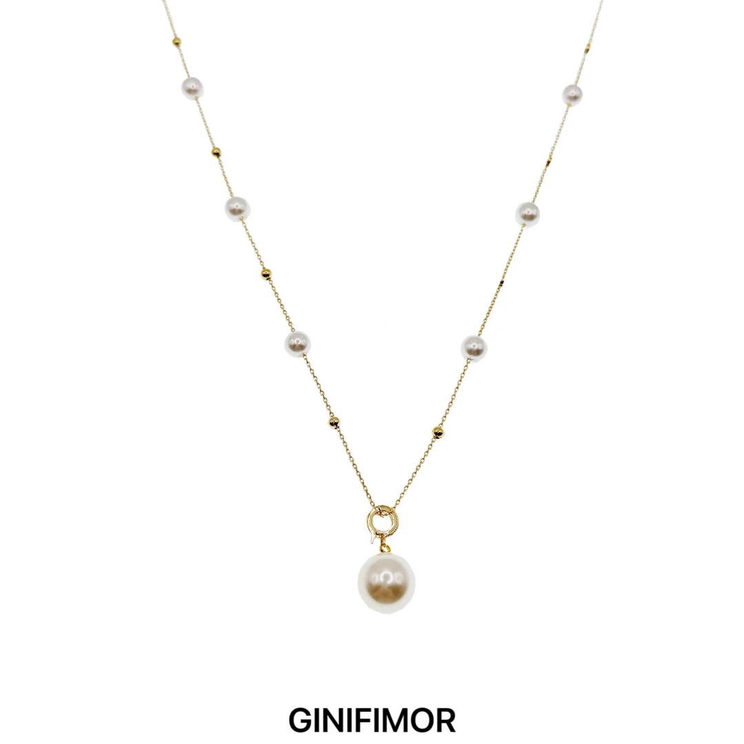 GINIFIMOR 铜仿珍珠项链 a598 百搭气质满天星简约项链锁骨链
