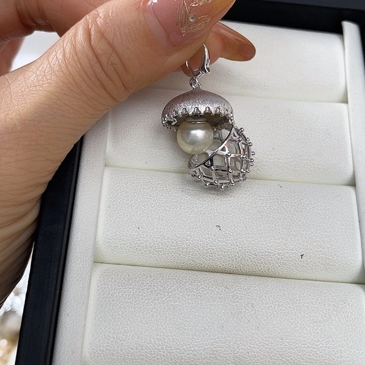 海水珍珠吊坠(不含链)银S925镶嵌
