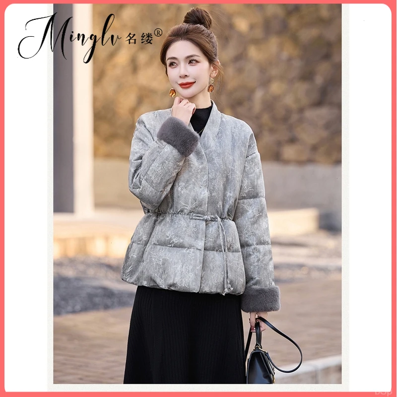 国风羽绒服女2025新款冬季短款小个子新中式高端洋气收腰欧货外套