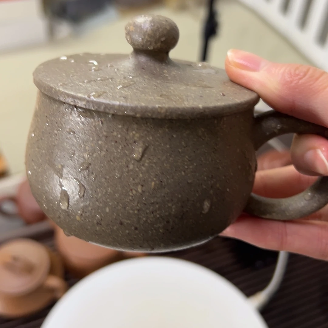 紫砂茶壶五彩段泥盖杯八目