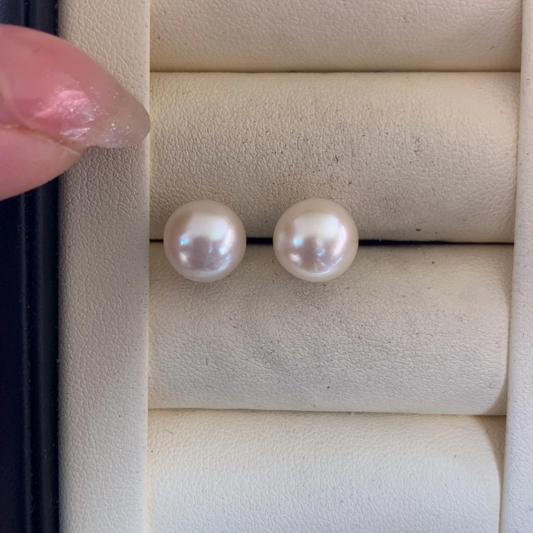 银S925镶嵌海水珍珠耳饰