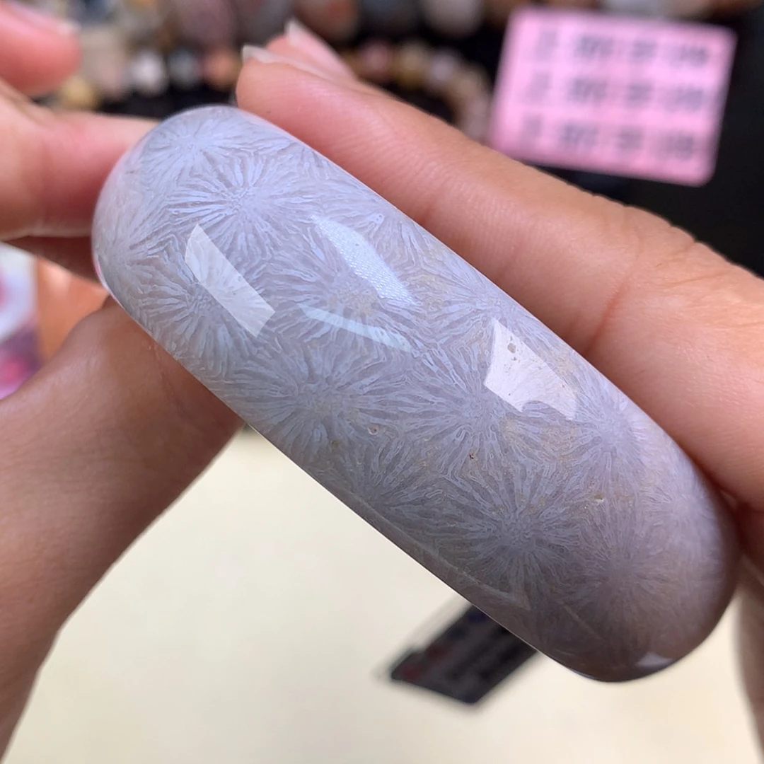 【闪购商品】颈饰未镶嵌硅化珊瑚（珊瑚玉）18号紫永生58.4圈