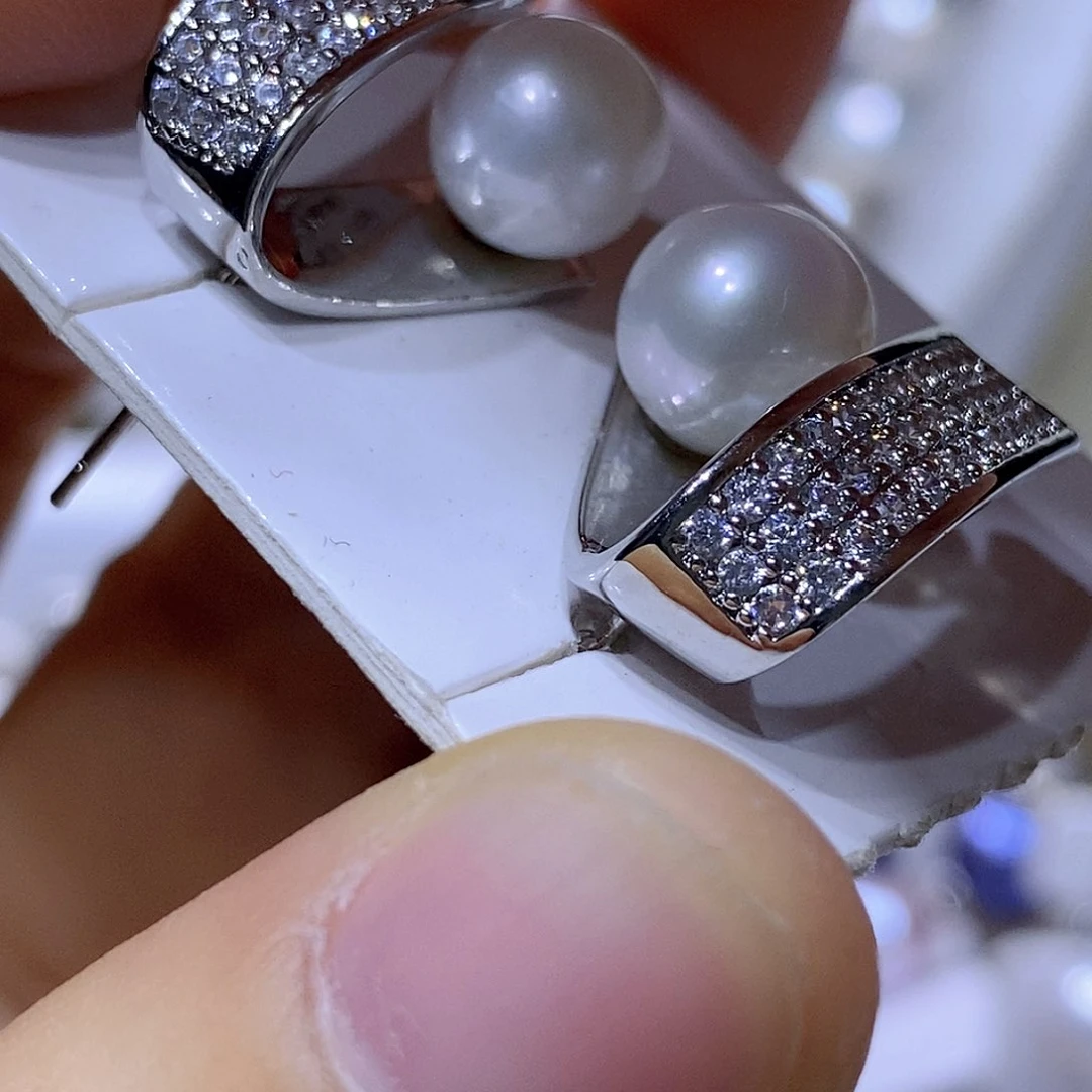 未镶嵌淡水珍珠吊坠耳钉