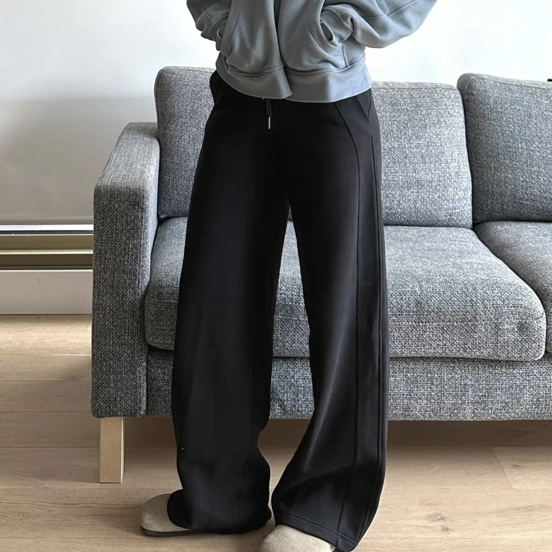 AMAZCOOL阔腿绒感休闲运动卫裤4344