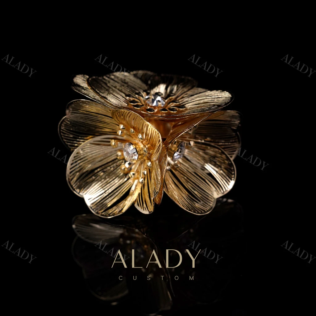 合金戒指 【三花絮语】时尚简约设计感轻盈三花戒指