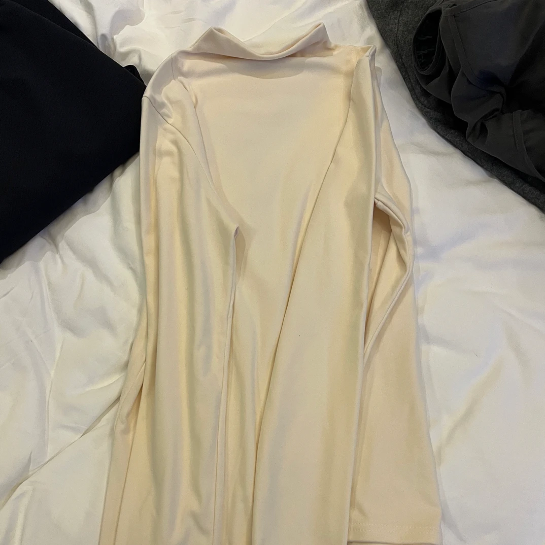 拼接长袖开叉T恤明线韩版圆领轻职风薄款百搭常规