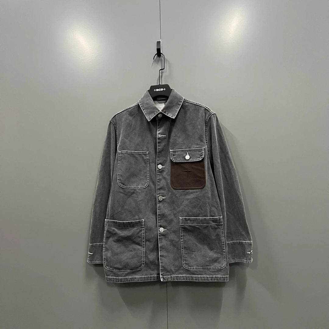 99新 DIOR/迪奥 yyy  贴袋logo翻领长袖夹克 44码 008347