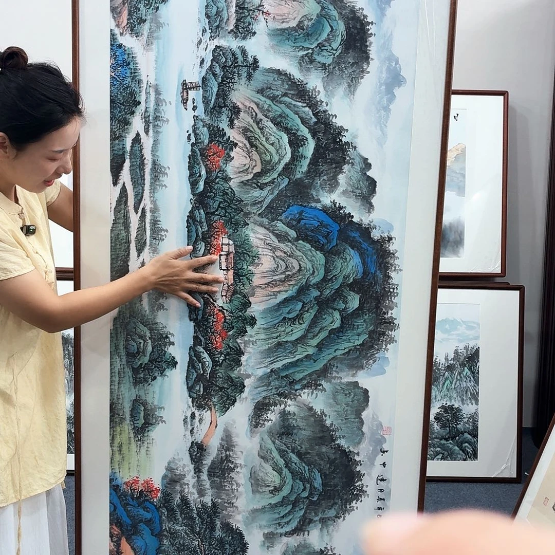 国画手绘作品210×80尺寸