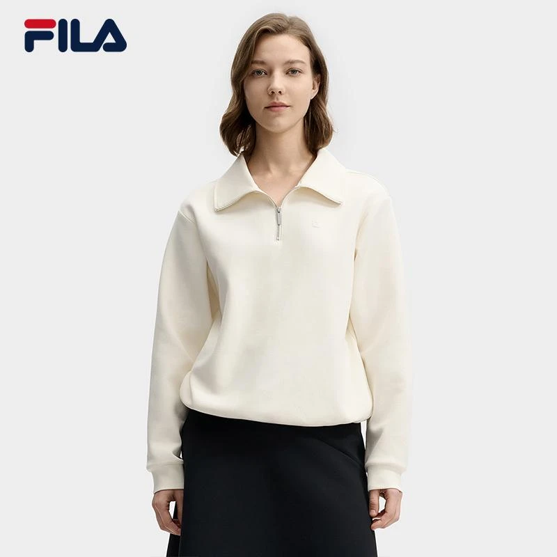 Fila/斐乐女春季新款【宽松百搭】休闲运动针织长袖卫衣F11W513207F