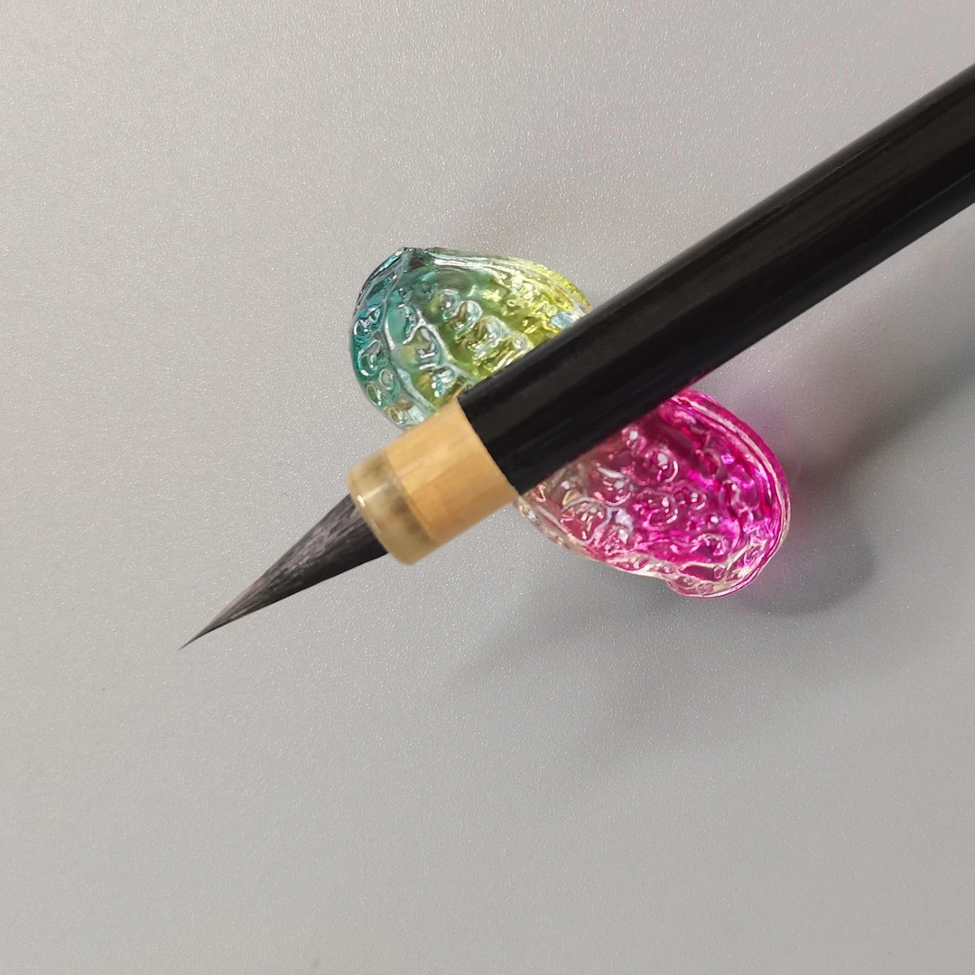 【谦和】石中玉书法定制纯黑尖紫毫小楷小行书毛笔书法专用出锋1.9