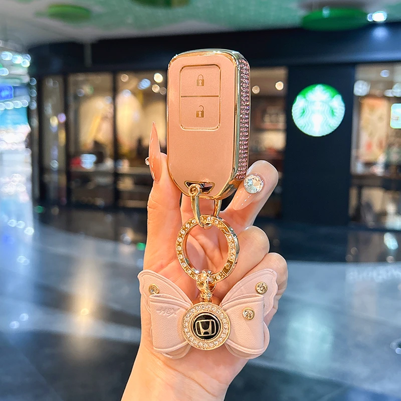 适用本田钥匙套缤智雅阁思域XRV皓影凌派CRV享域杰德飞度URV包女