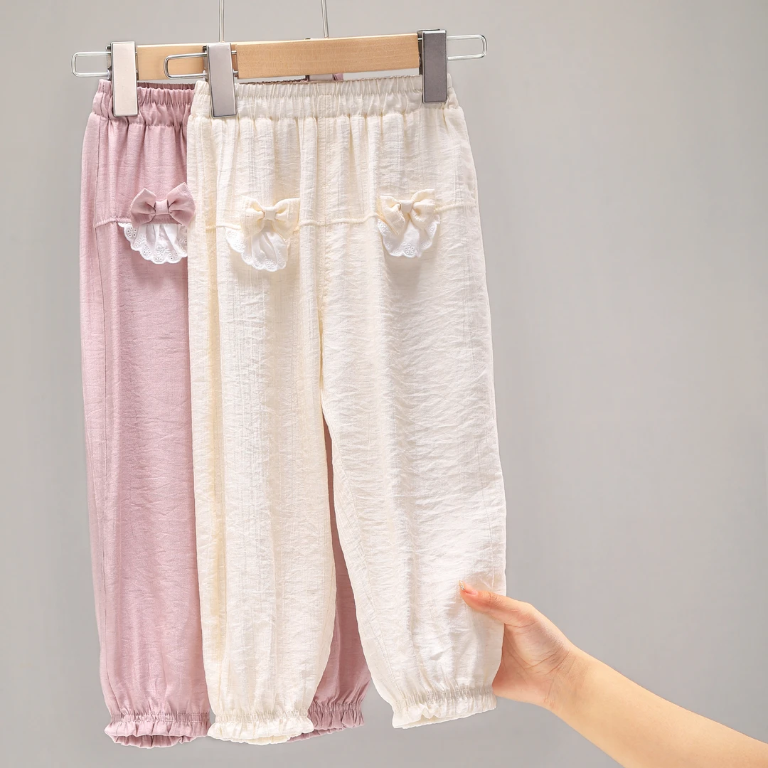 女童裤子春款宝宝防蚊裤夏季薄款女大童冰丝儿童女孩外穿裤 25203