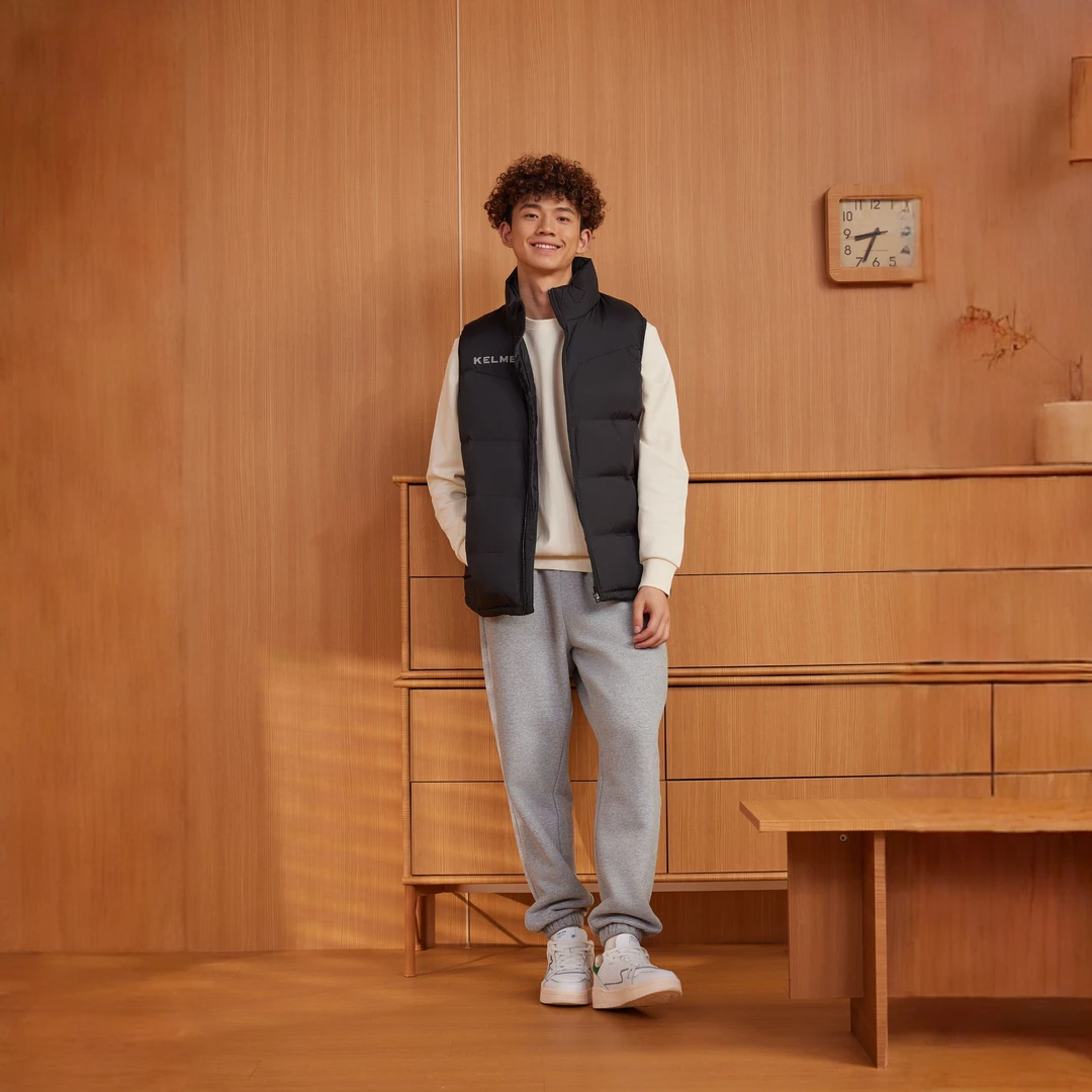 【高领马甲】卡尔美官方旗舰店外搭高领休闲训练马甲运动保暖外搭