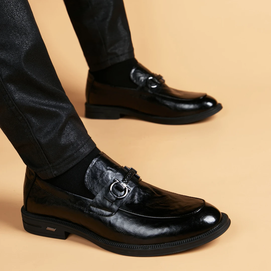 EAEOVNI男士休闲皮鞋四季英伦一脚蹬男鞋透气潮流韩版百搭小皮鞋