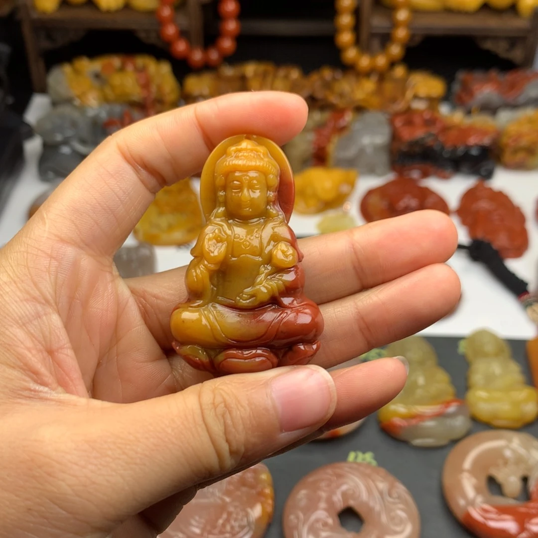 石英质玉（黄龙玉）挂件未镶嵌