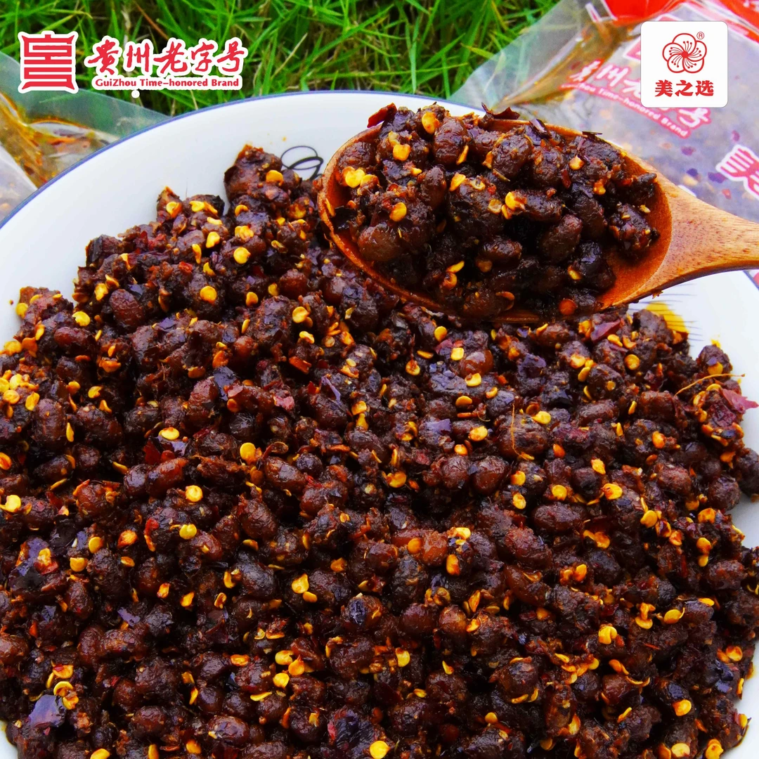 贵州老字号美之选麻辣豆豉贵州特产美味小吃贵州辣椒面凉拌折耳根