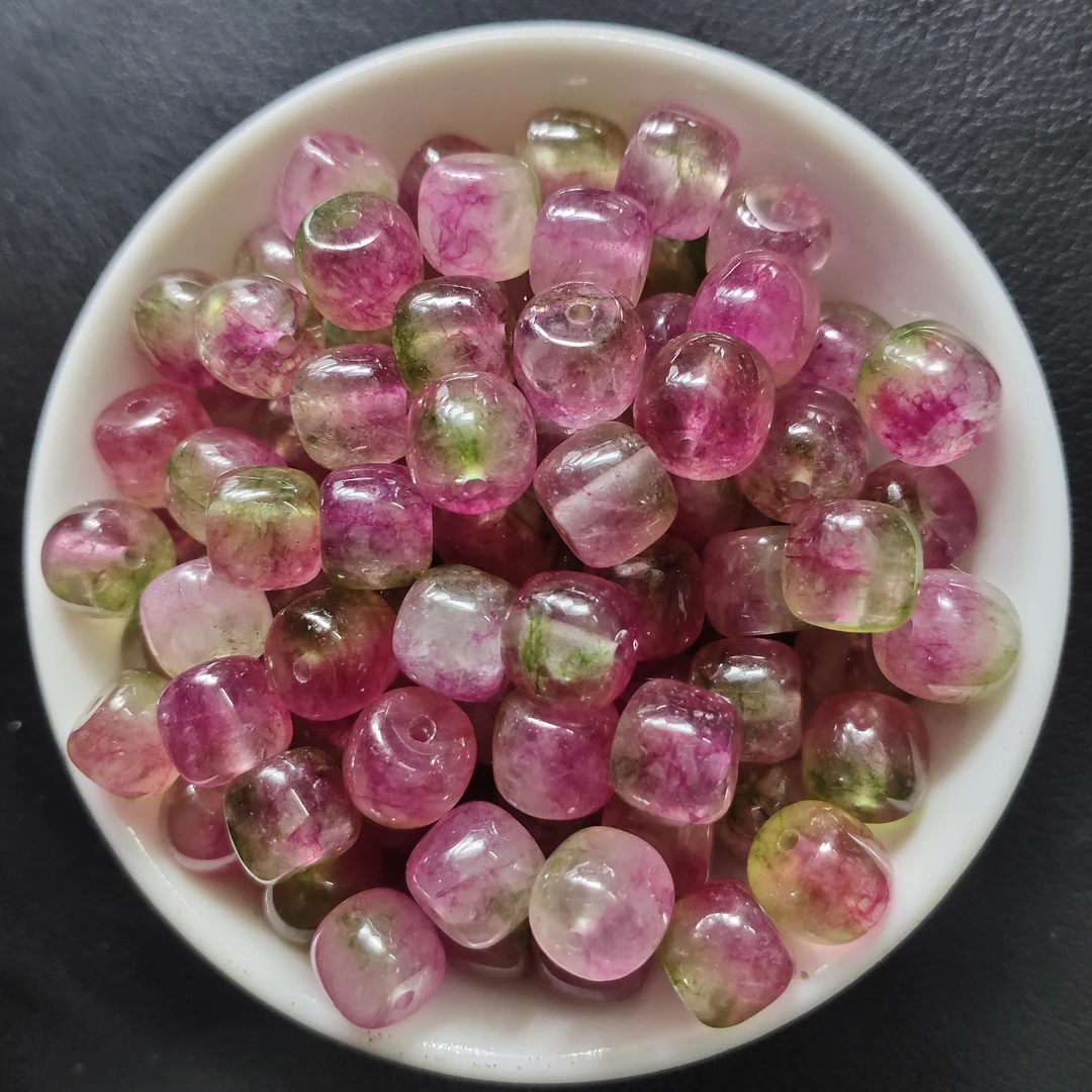 散珠W1781西瓜碧玺老型8*7MM*10颗