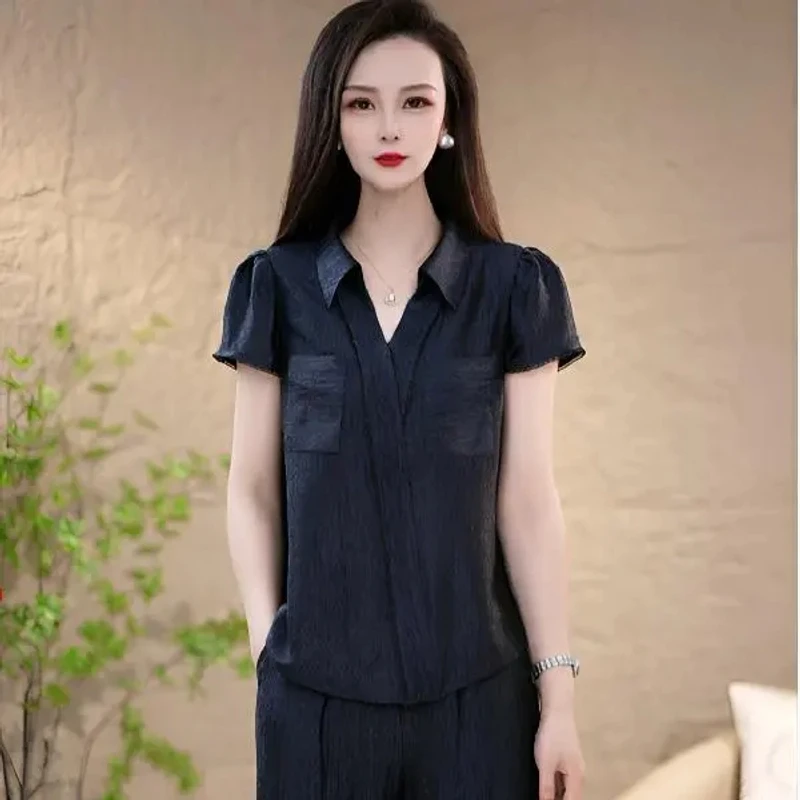 时尚优雅高级洋气精致大方气质显白修身显瘦减龄两件套套装M-4XL