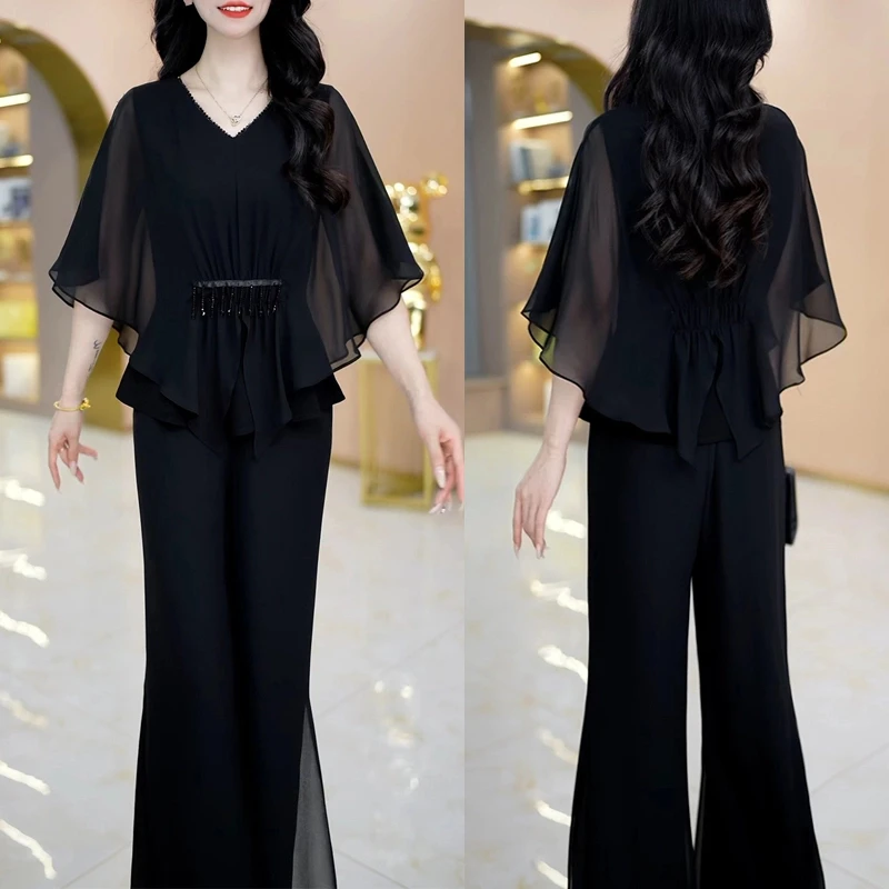 【上衣+裤子】优雅气质时尚大气减龄休闲收腰显瘦套裤M-4XL-25504