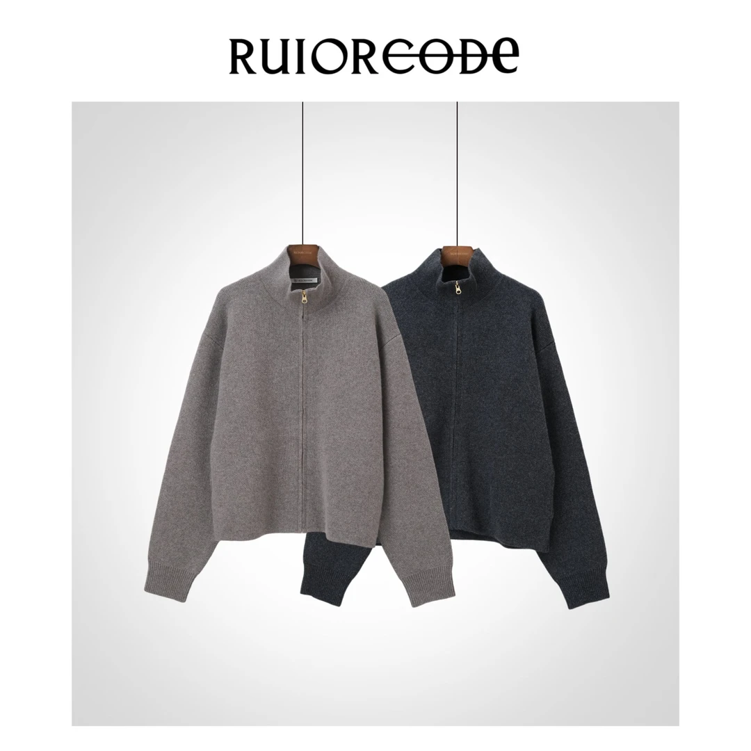 【RUIORCODE】立领螺纹袖口羊绒拉链开衫 理性消费