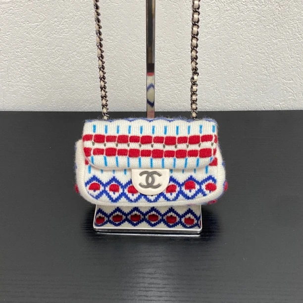95新 Chanel/香奈儿 针织萨尔茨堡mini斜挎包底长15 118746