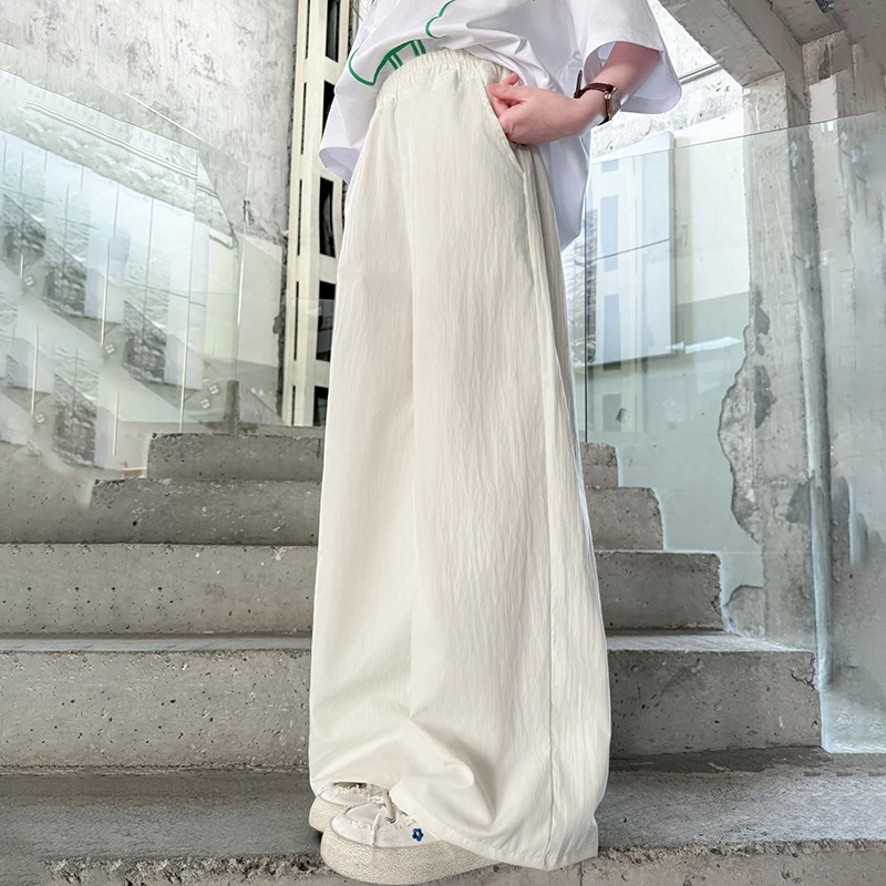 儿童夏装2025大女童装宽松抖抖裤子冰丝防蚊裤夏季薄款阔腿直筒裤