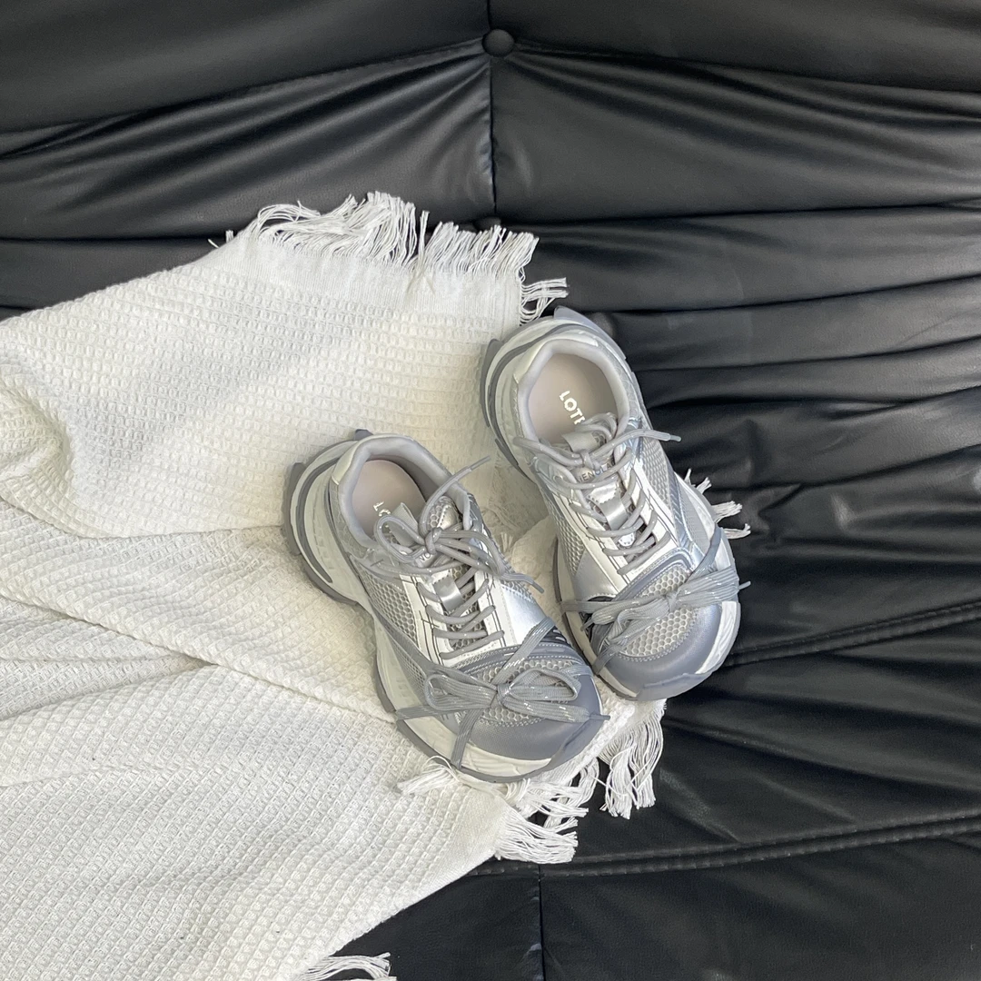 QIAODADA｜厚底增高女2025春季新款网面老爹鞋3611-1