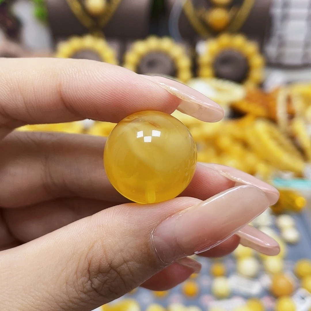 未镶嵌琥珀珠宝奇石20mm溶洞半山水.瑕