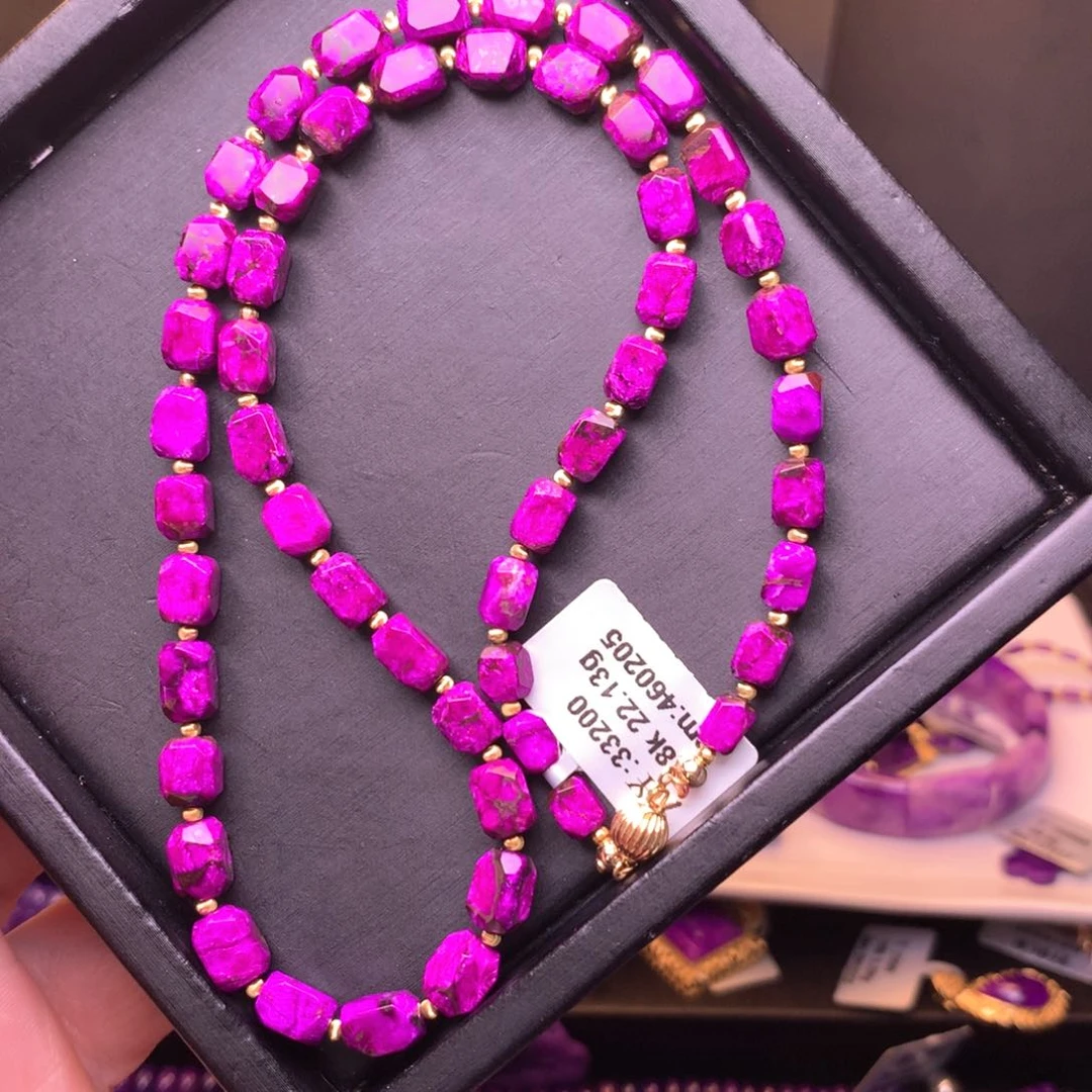 苏纪石（舒俱来）丝绒项链18K金镶嵌