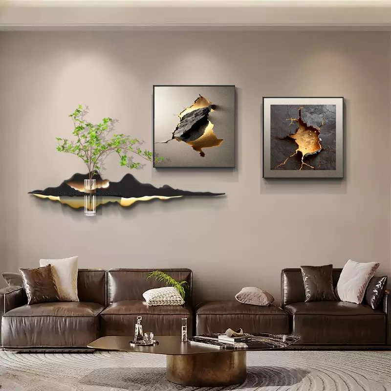 轻奢高级感客厅装饰画创意抽象艺术沙发背景墙面挂画餐桌饭厅壁画