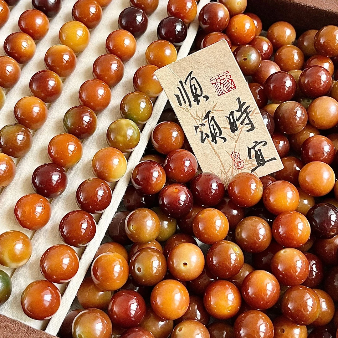 糖炒栗子卡10到11.5MM天然菩提根散珠DIY手工串珠