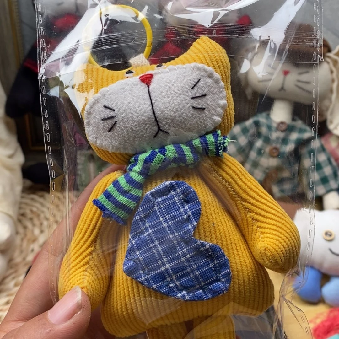 亚麻棉小猫挂件的