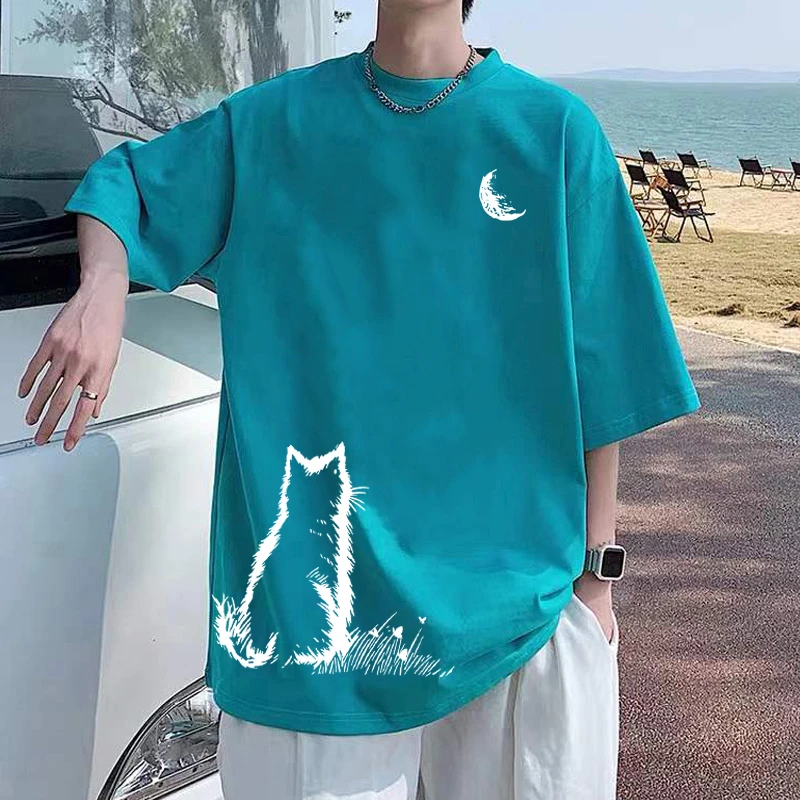 潮牌纯棉短袖t恤男女同款宽松大码夏季新款潮流半袖青少年休闲ins