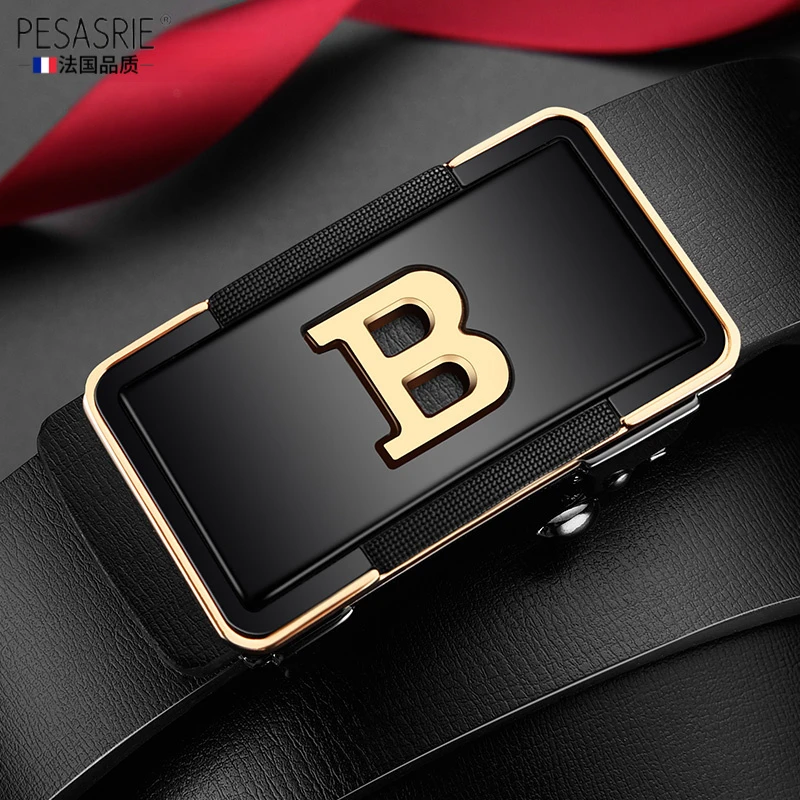 皮带男士真皮内穿自动扣纯牛皮商务奢侈品腰带送礼时尚简约潮流