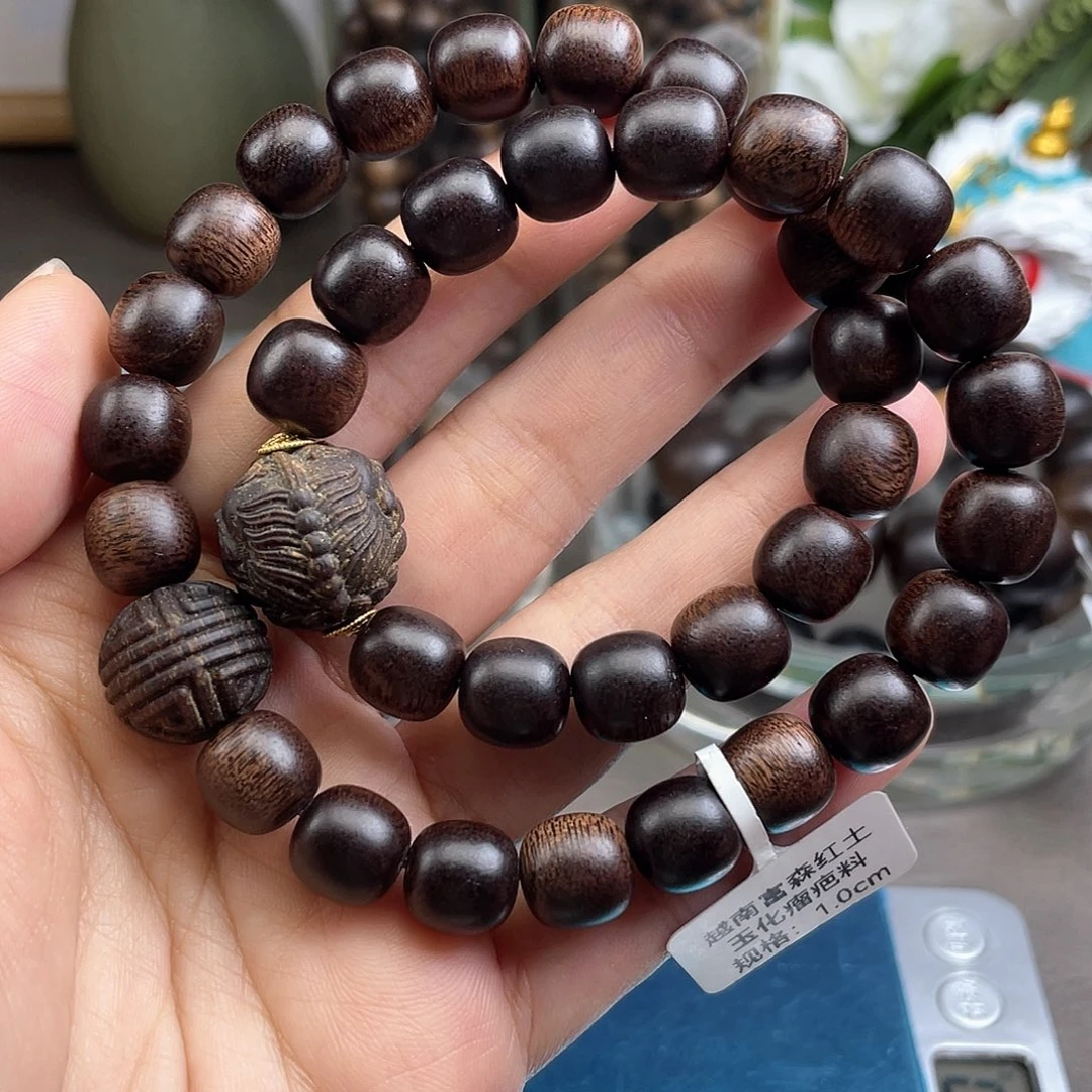 沉香手串富森红土老料