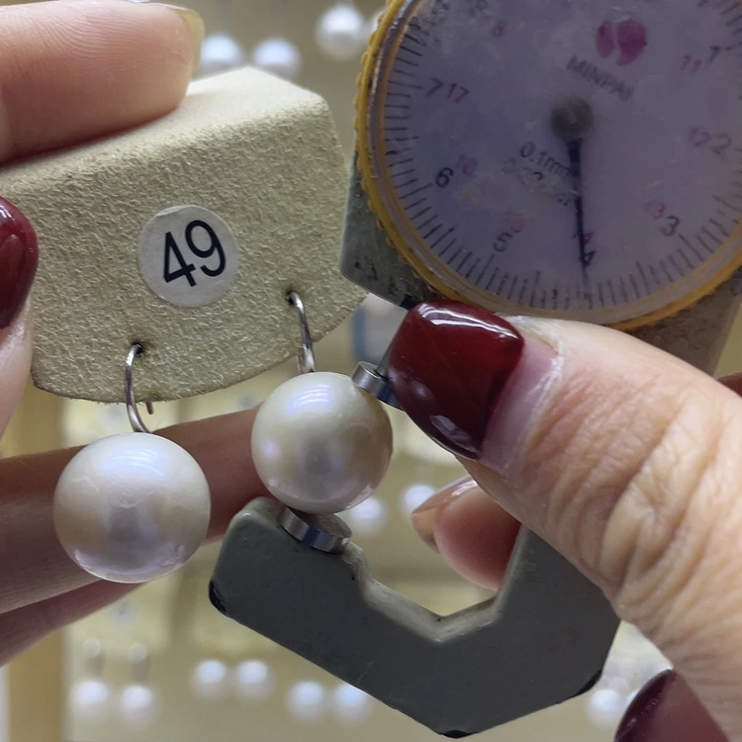 淡水珍珠耳饰银S925镶嵌
